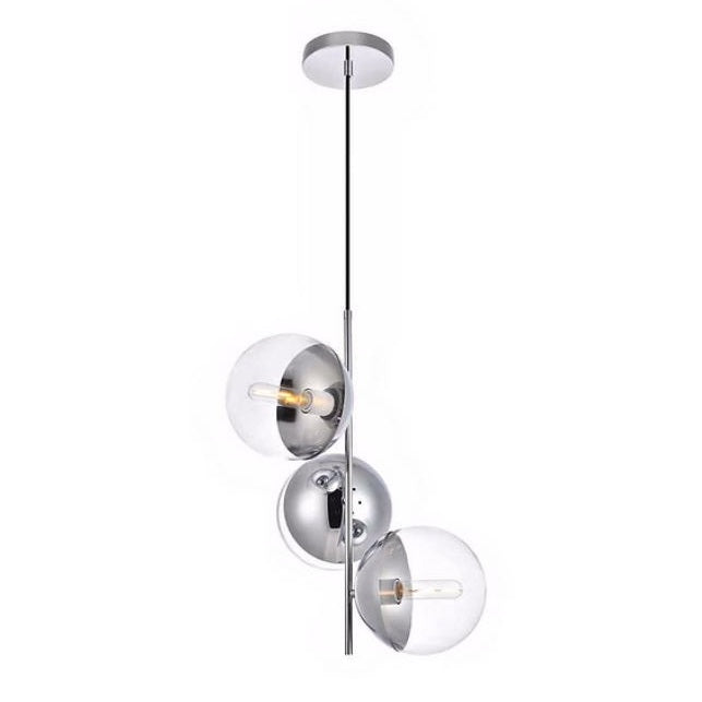 Lausanne Chrome Vertical 3 Light Bubble Pendant - Lighting.co.za
