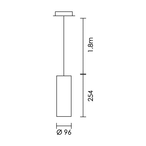 Solo Black Gold or White Spazio Tube Pendant Light - Lighting.co.za