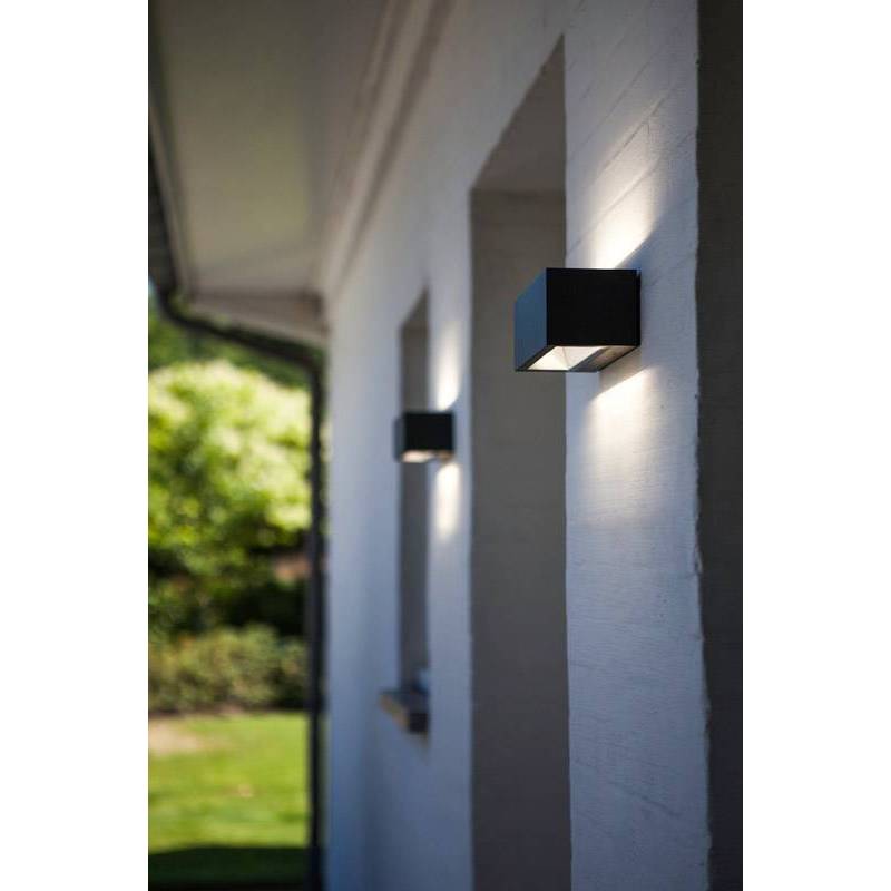 Gemini 10W | 20W LED Black Graphite Rectangle Outdoor Wall Light 2 Sizes - Lighting.co.za