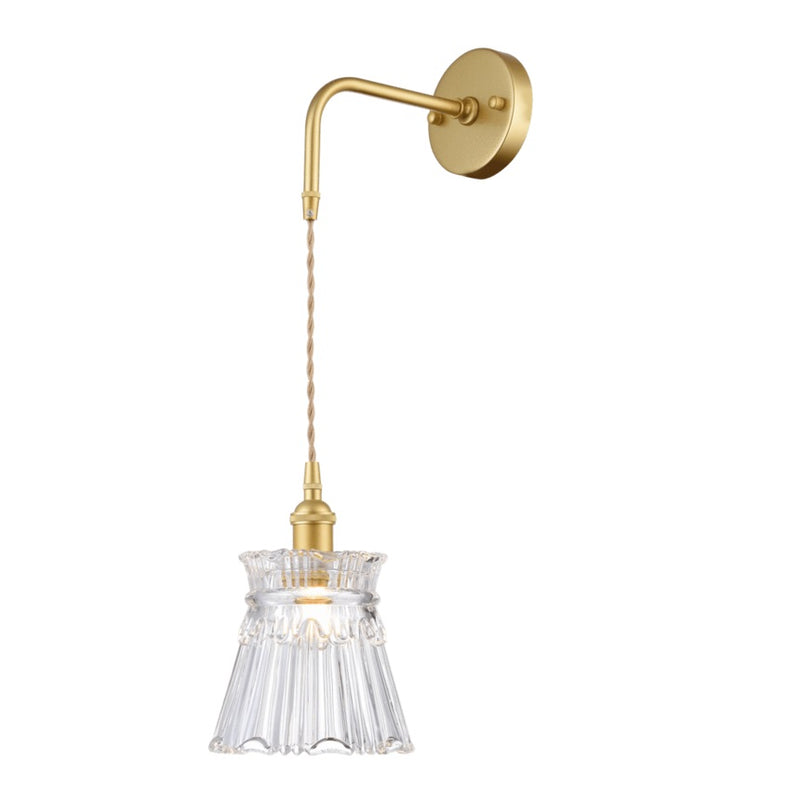 Arla Satin Gold Vintage Cut Glass Wall Light - Lighting.co.za