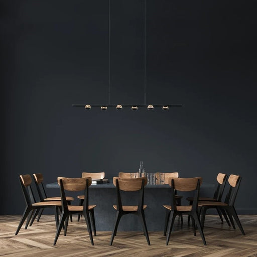 Marrakesh 6 Light Black and Gold Linear LED Pendant Light - Lighting.co.za