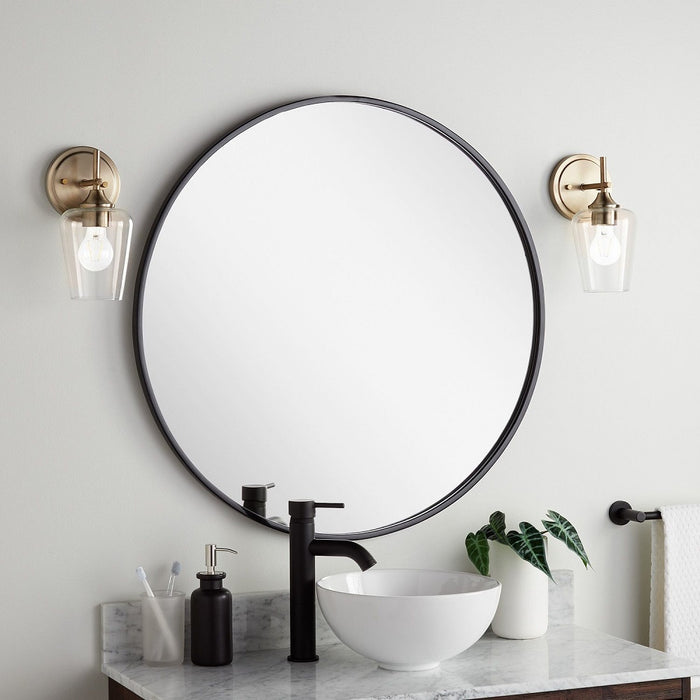 Amara Round Black Wall Mirror 4 Sizes - Lighting.co.za