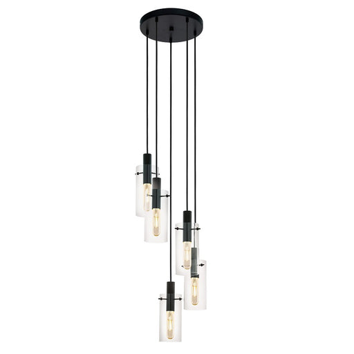 Montefino 1 | 3 | 5 Light Black and Clear Glass Pendant Light - Lighting.co.za