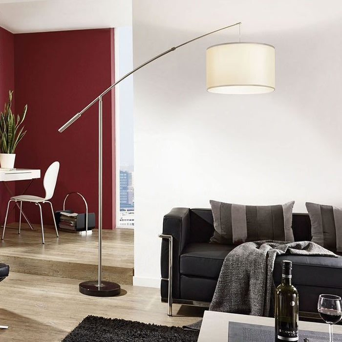 Nadina Arco Chrome And White Floor Lamp - Lighting.co.za