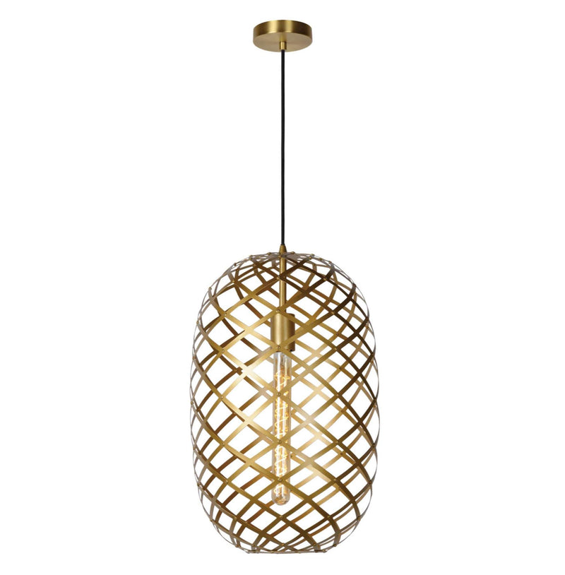 Nest Black | Gold Wire Geo Grid Pendant Light - Lighting.co.za
