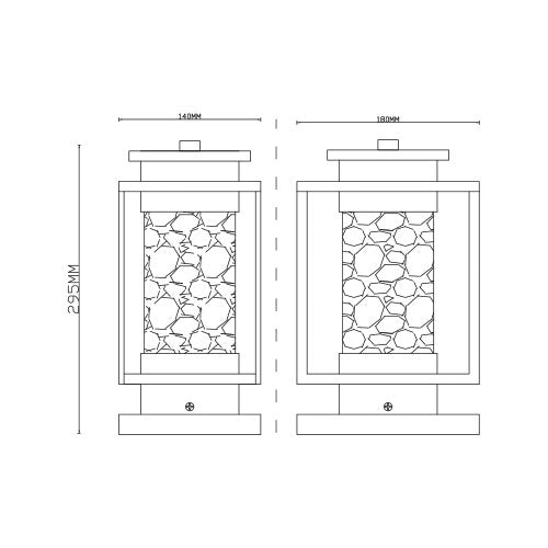 Osmo Rectangle Outdoor Lantern Pillar Light - Lighting.co.za