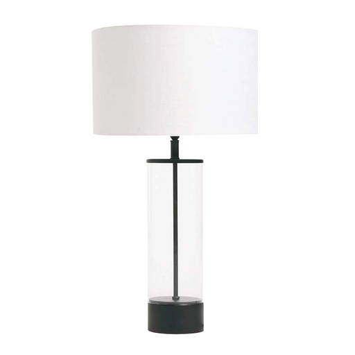 Paloma Clear Glass and Black Table Lamp - Lighting.co.za