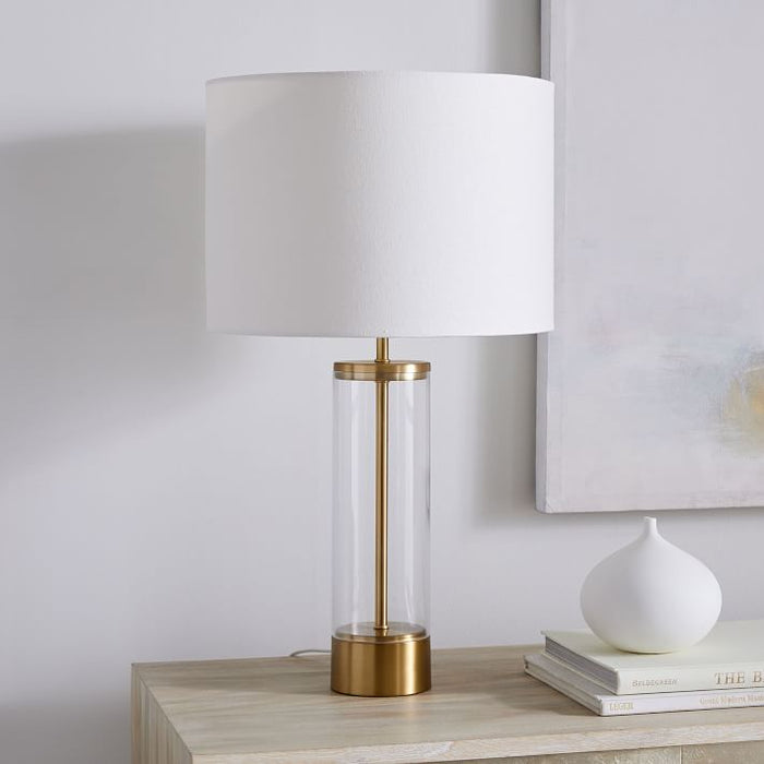 Paloma Clear Glass and Gold Table Lamp - Lighting.co.za