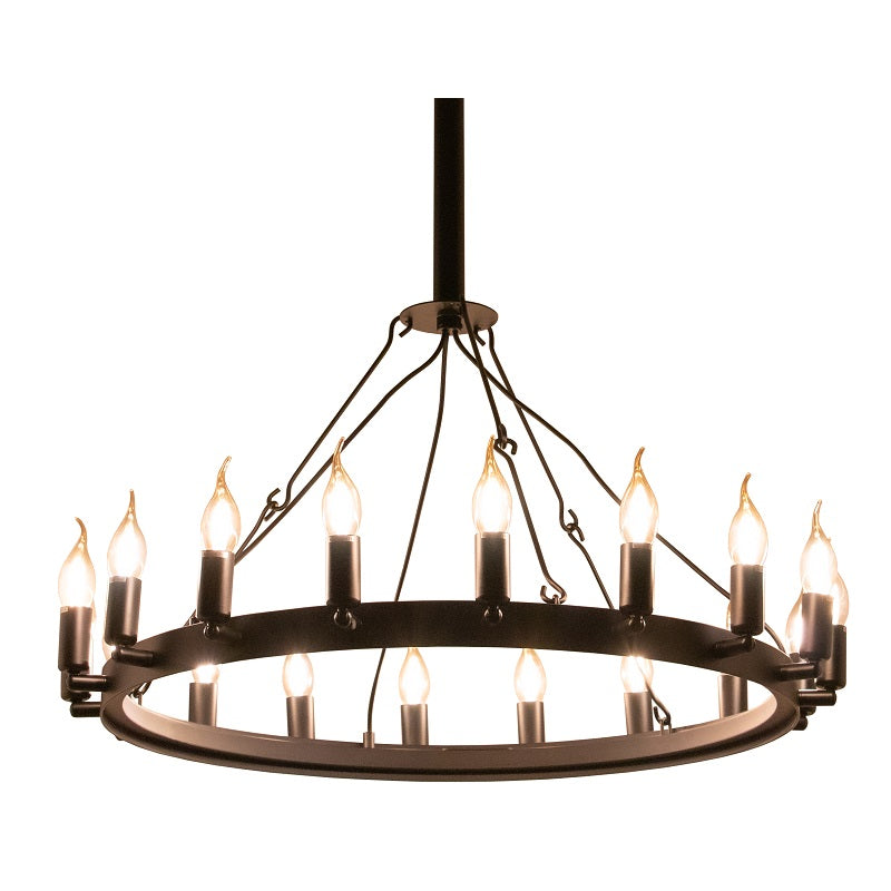 Portland Farmhouse Black 18 or 36 Light Chandelier - Lighting.co.za