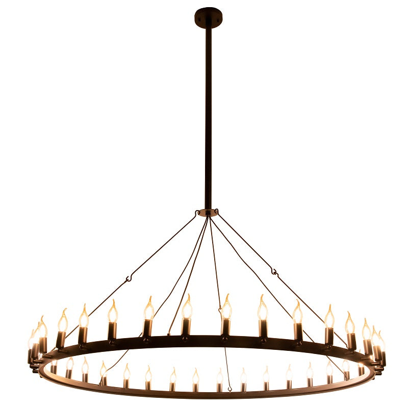 Portland Farmhouse Black 18 or 36 Light Chandelier - Lighting.co.za