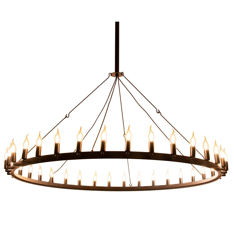 Portland Farmhouse Black 18 or 36 Light Chandelier - Lighting.co.za