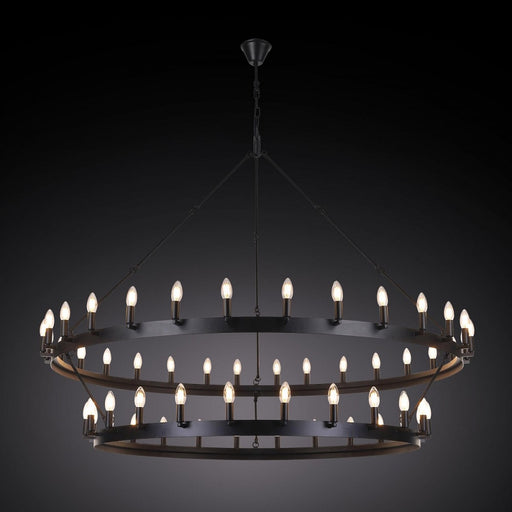 Portland Farmhouse 2 Tier Black 54 Light Chandelier - Lighting.co.za