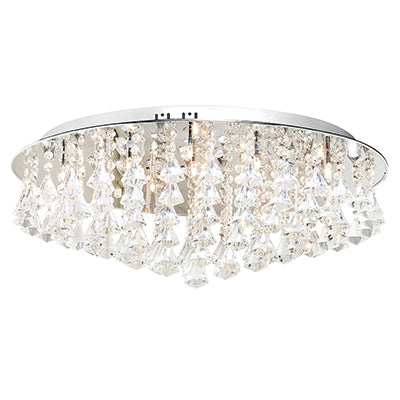 Eltham Chrome and Clear Crystal Ceiling Light - Lighting.co.za