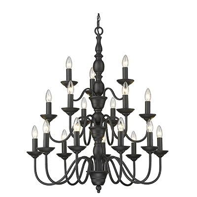 Cohen Classic 3 | 5 | 9 | 18 Light Plain Black Chandelier - Lighting.co.za