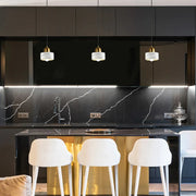 Retro X Marble and Brass Look Pendant Light - Lighting.co.za