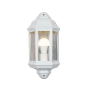 White Half Lantern Outdoor Wall Light - Lighting.co.za