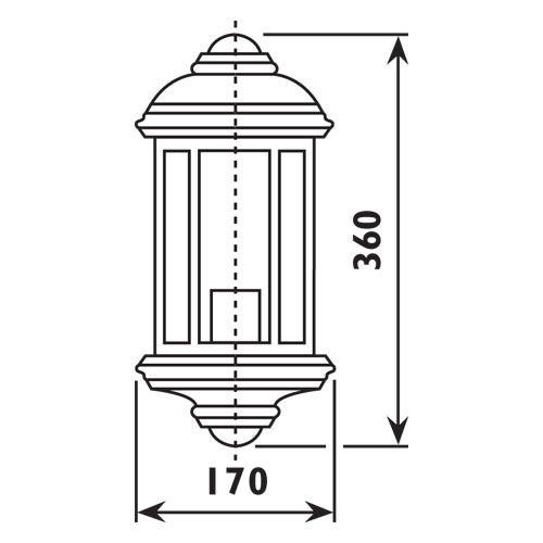 Black Half Lantern Outdoor Wall Light - Lighting.co.za