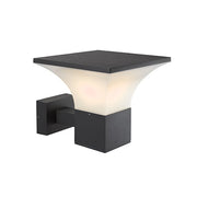 Lennox Dark Grey and Opal Outdoor Wall Light - Lighting.co.za