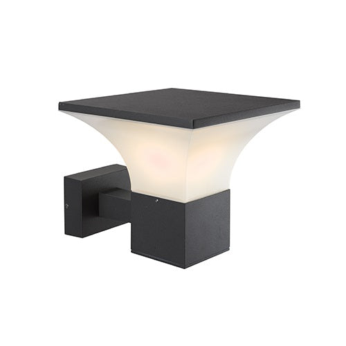 Lennox Dark Grey and Opal Outdoor Wall Light - Lighting.co.za