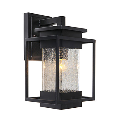 Osmo Black and Clear Glass Outdoor Lantern Wall Light - Lighting.co.za