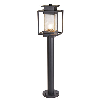 Osmo Sand Black And Glass Outdoor Bollard Light - Lighting.co.za