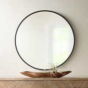 Amara Round Black Wall Mirror 4 Sizes - Lighting.co.za