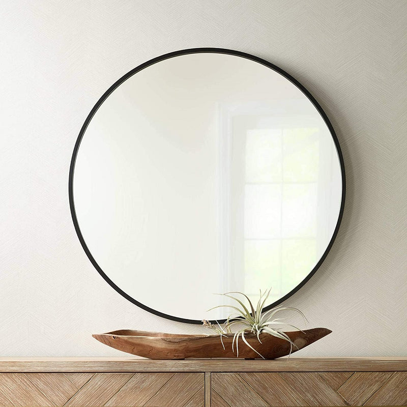 Amara Round Black Wall Mirror 4 Sizes - Lighting.co.za