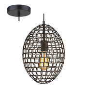 Marc Oval Grid Black Pendant Light - Lighting.co.za