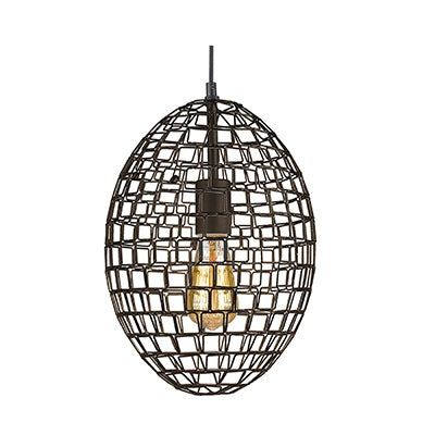 Marc Oval Grid Black Pendant Light - Lighting.co.za