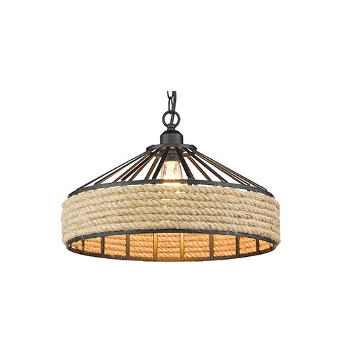 Aviana Black and Natural Rope Pendant Light - Lighting.co.za