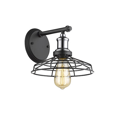 Boulevard Chrome and Black Wire Grid Wall Light - Lighting.co.za