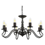 Zed Plain Black 8 Light Chandelier - Lighting.co.za