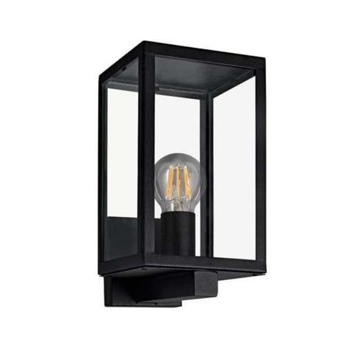 Rubik Out Black and Clear Glass Spazio Outdoor Lantern Wall Light - Lighting.co.za