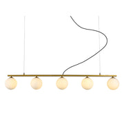Linear Black | Gold Sphere and Stem Pendant Light 2 Sizes - Lighting.co.za