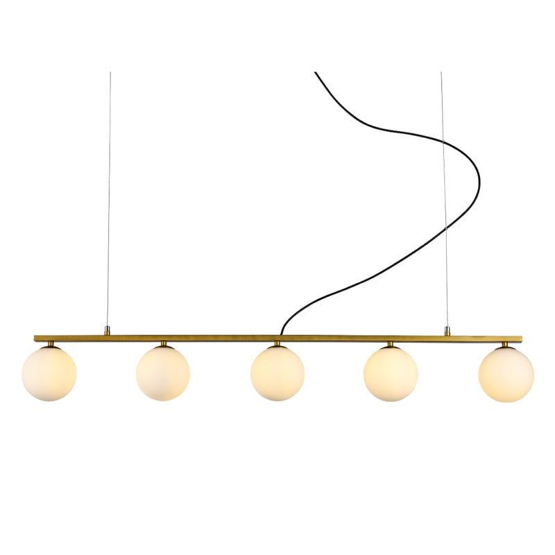 Linear Black | Gold Sphere and Stem Pendant Light 2 Sizes - Lighting.co.za