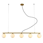 Linear Black | Gold Sphere and Stem Pendant Light 2 Sizes - Lighting.co.za