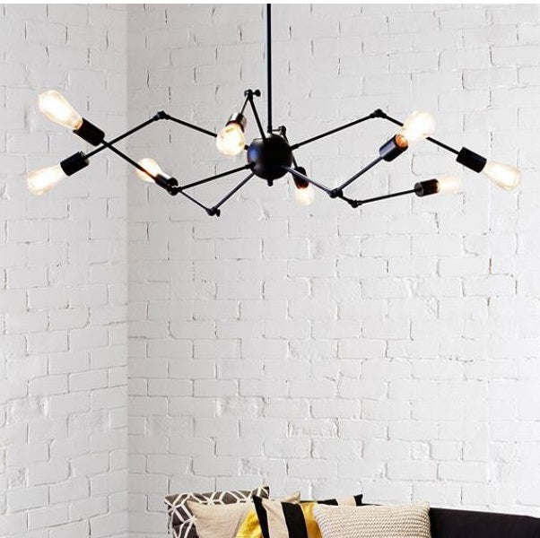 Spider Black Metal 8 Light Adjustable Pendant Light - Lighting.co.za