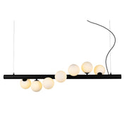 Spiral Black | Gold and Glass 7 Light Horizontal Pendant Light - Lighting.co.za