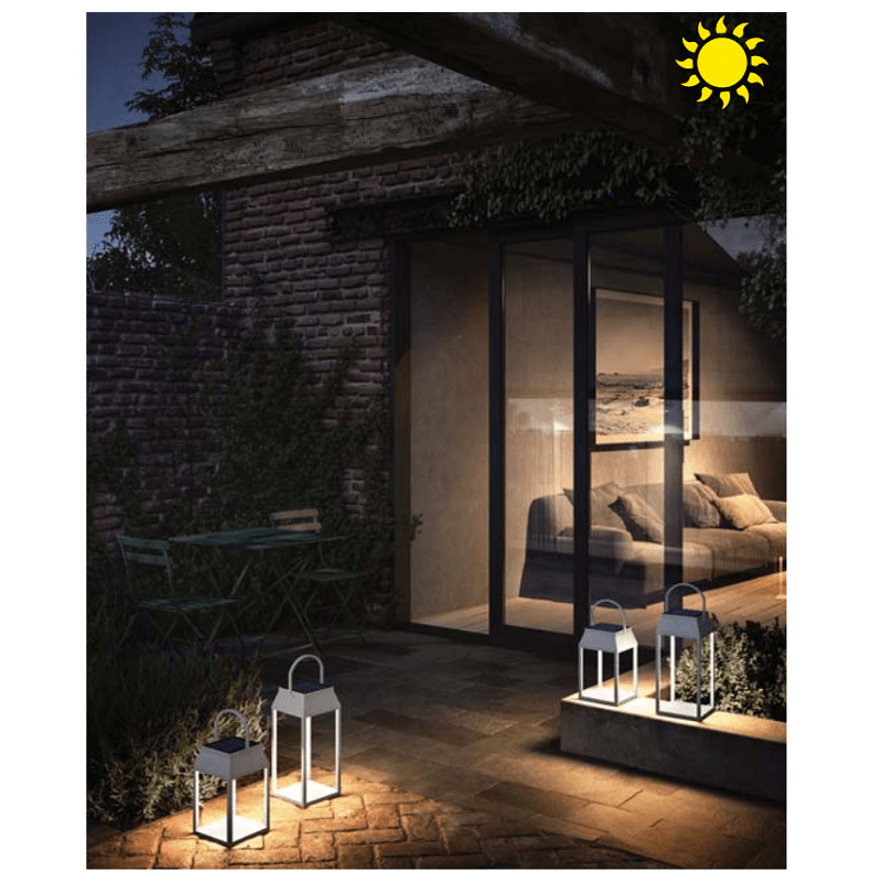 Sunlume Solar or Power Rechargeable Table Lantern Light Touch Dim