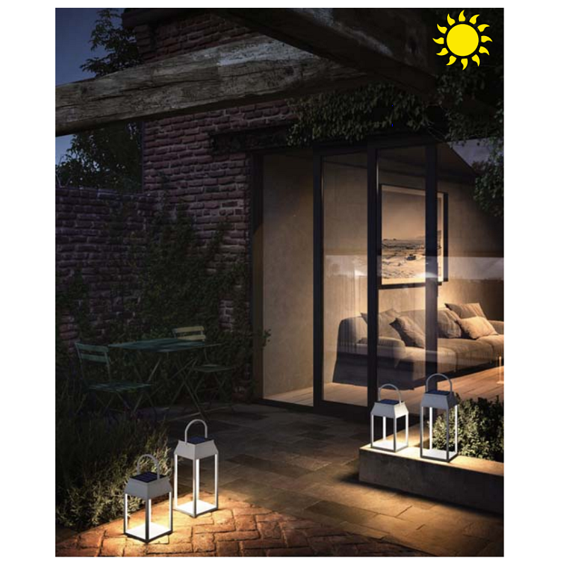 Sunlume Solar or Power Rechargeable Spazio Table Lantern Light Touch Dim - Lighting.co.za