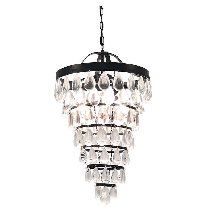 Teardrop Black and Clear Acrylic Glass Chandelier - Lighting.co.za