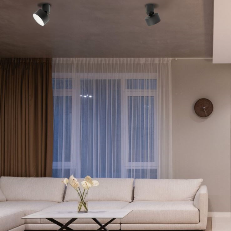 Time and Again LED Black Adjustable Ceiling Light 2 Sizes - Lighting.co.za