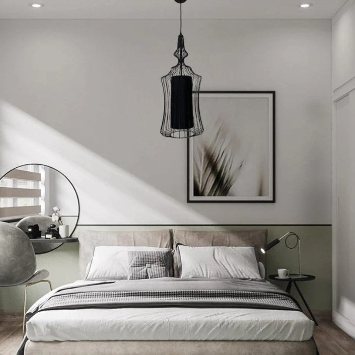 Tokyo 1 Long Black Wire Shade Pendant Light - Lighting.co.za