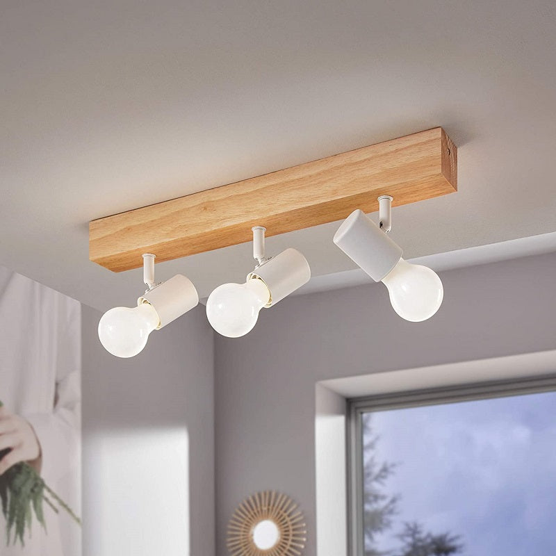 Townshend 3 L Wood and Black | White Spot Light - Lighting.co.za