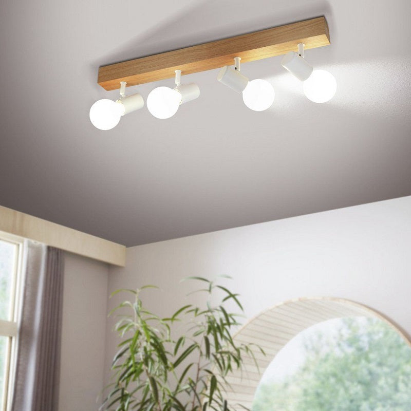 Townshend 4 L Wood and Black | White Spot Light - Lighting.co.za