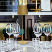 Trevi Smooth Shade Gold | Black | White Rechargeable Table Lamp - Lighting.co.za