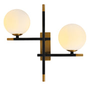 Urban Black and Brass Look 2 Light Left Hand Wall Light - Lighting.co.za